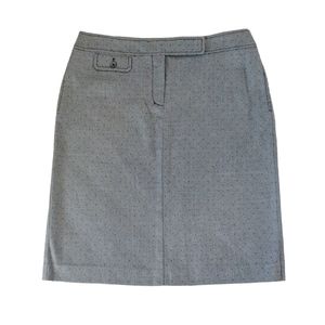 City DKNY Vintage Wool Blend Pencil Skirt Gray Black 10 Medium Made in Hong Kong